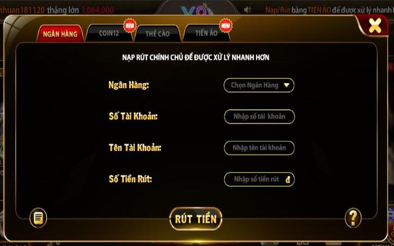 Hướng dẫn quy trình rút tiền từ ví game về tài khoản ngân hàng